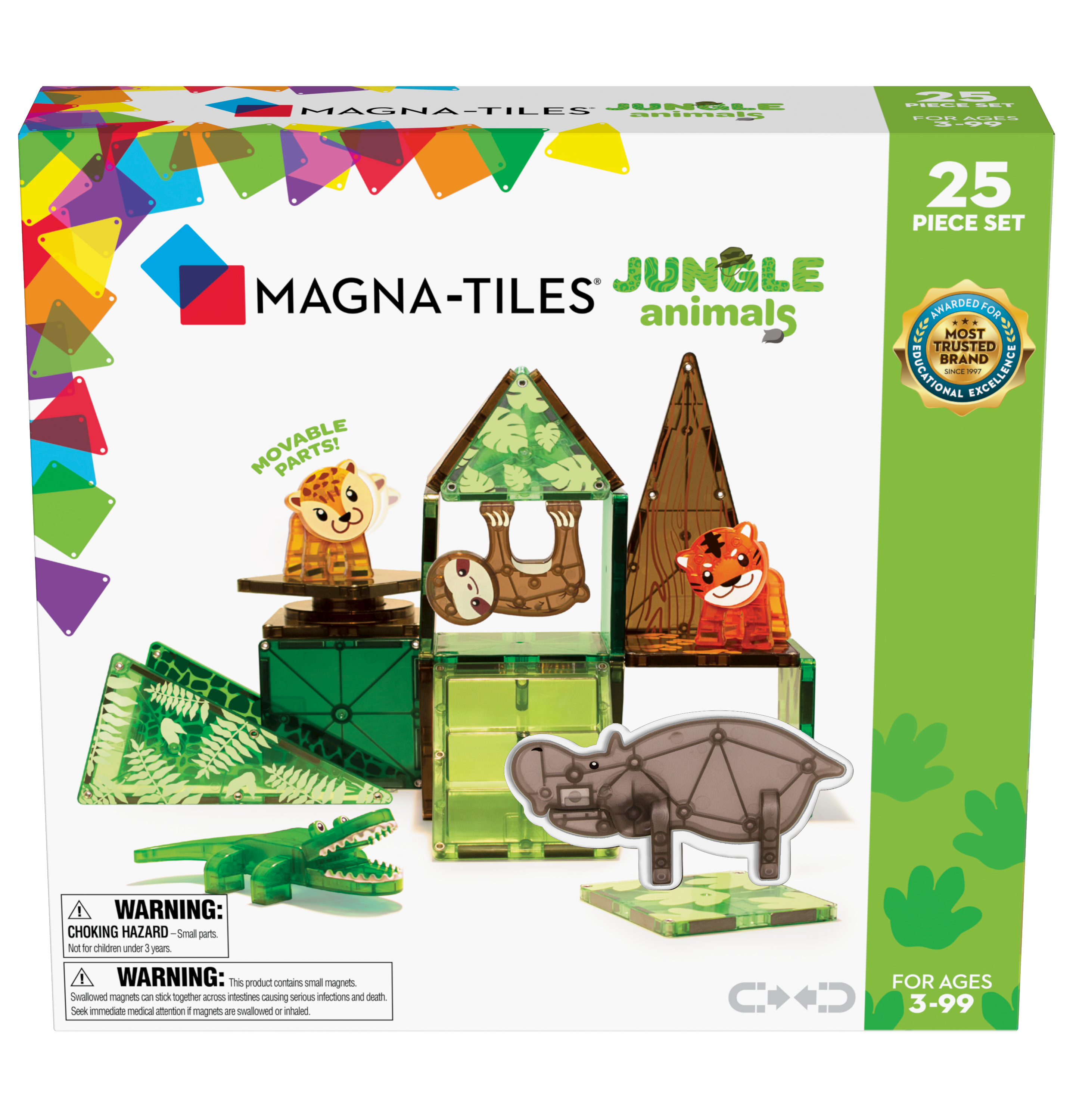 Magna-Tiles - Jungle Animals 25 pcs set - (90222) - Leker