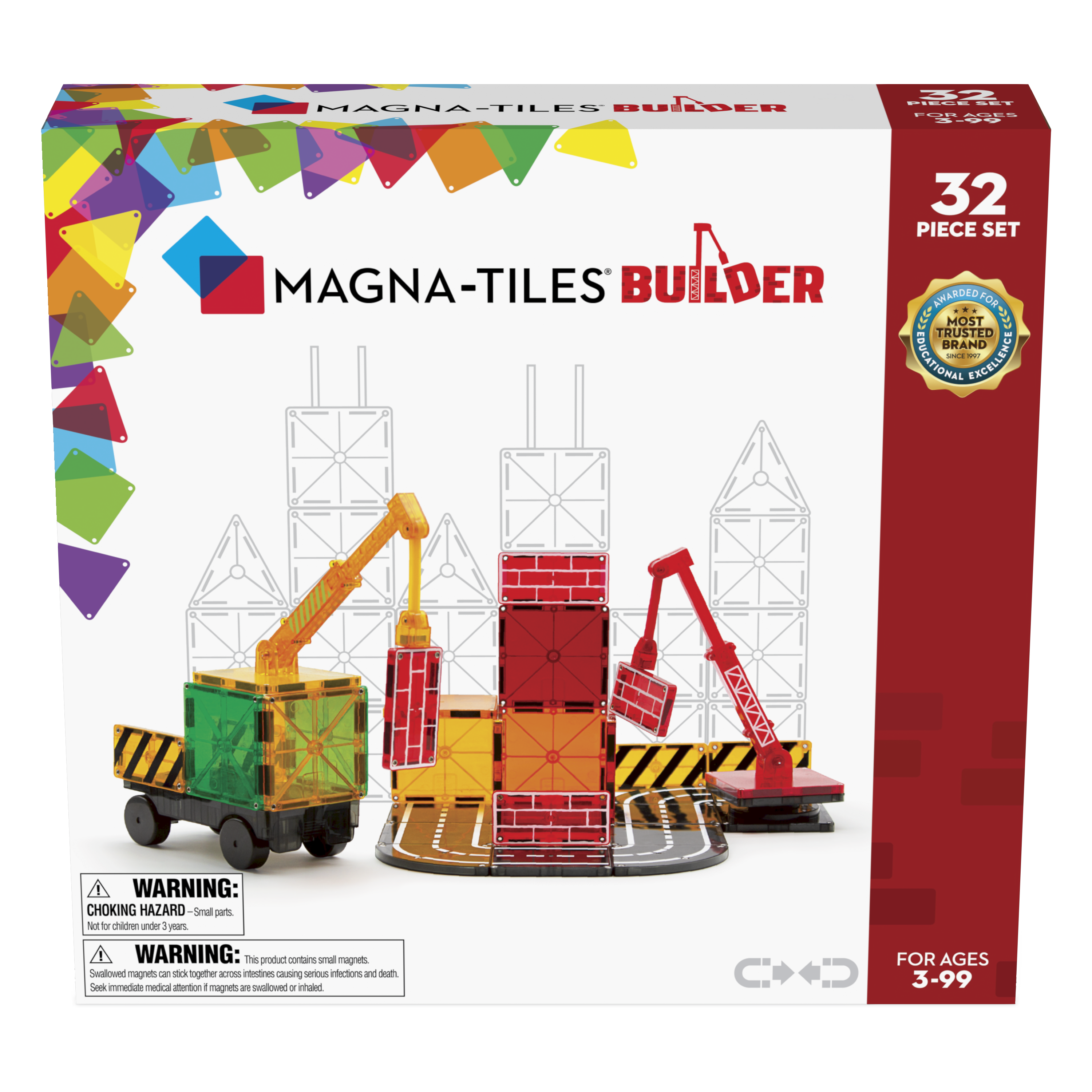 Magna-Tiles - Builder 32 pcs set - (90226) - Leker