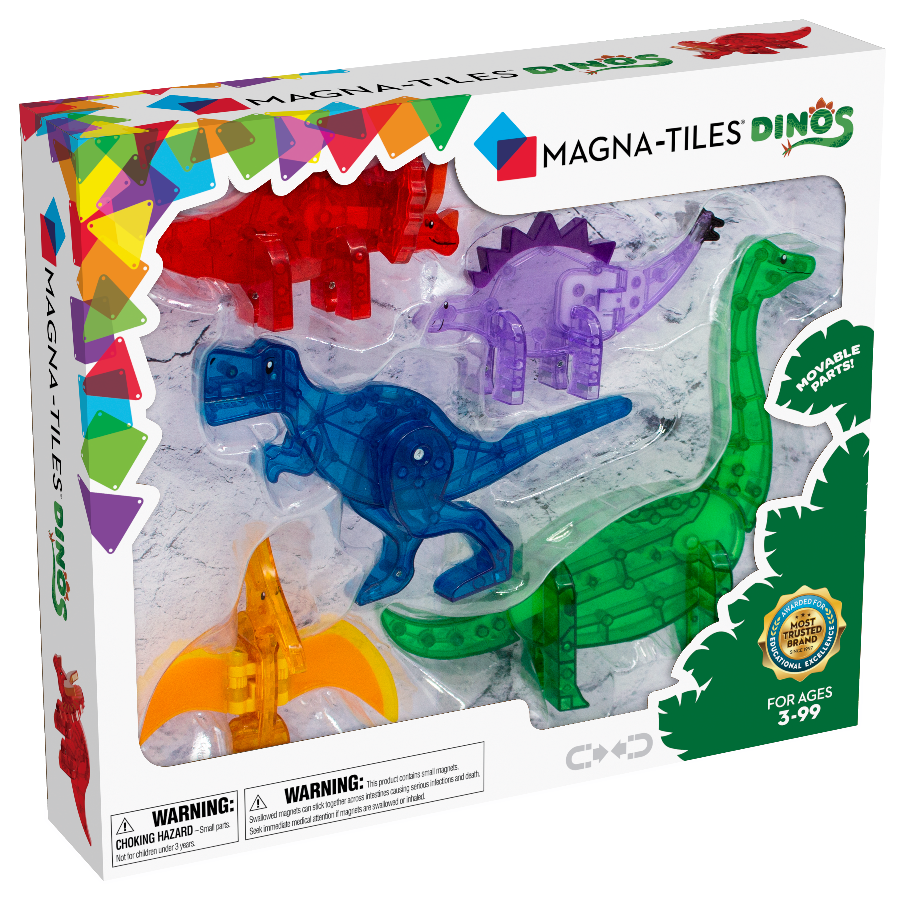 Magna-Tiles - Dinosaurer 5 stk