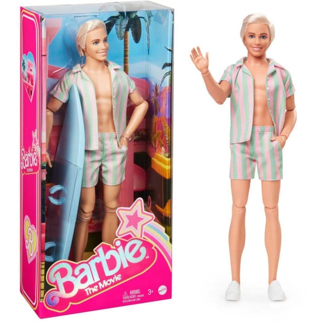 Barbie - Movie Beaching Ken with Surf Board (HPJ97)