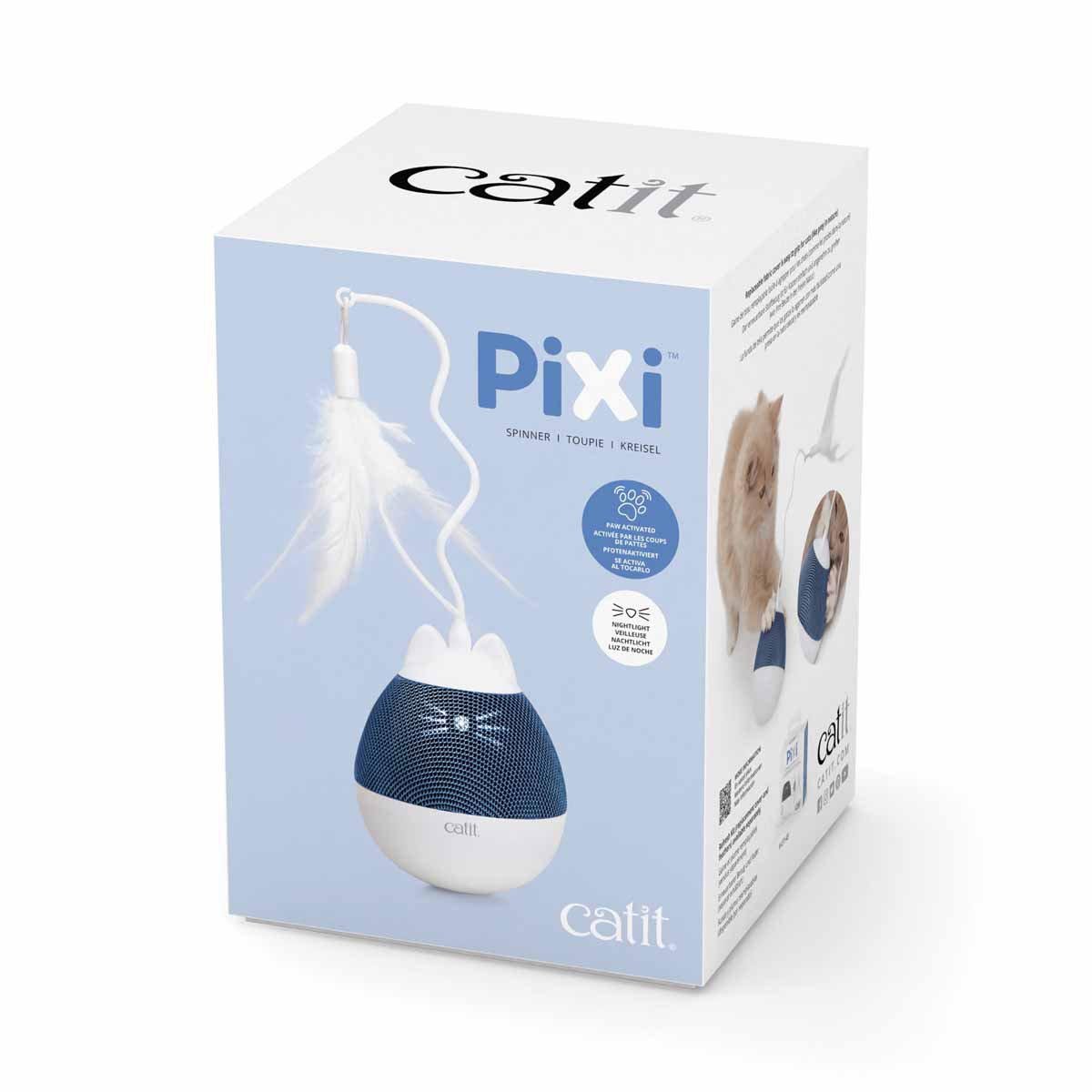 CATIT - Pixi Spinner White&Blue - (787.0182) - Kjæledyr og utstyr