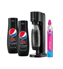 Sodastream - GAIA Black + 2 x Pepsi Max Sirup (Carbon Cylinder Included) - Bundle