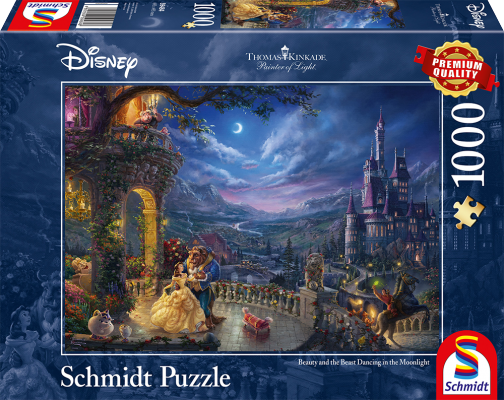 Schmidt - Thomas Kinkade: Disney - The Beauty and the Beast Dancing in the Moonlight (1000 pieces) (SCH4848) - Leker