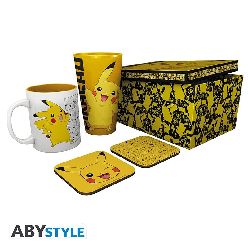 POKEMON - Pck Glass XXL + Mug + 2 Coasters Pikachu - Fan-shop
