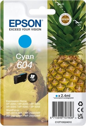 Epson - T604 cyjanowy wkład atramentowy (C13T10G24010)