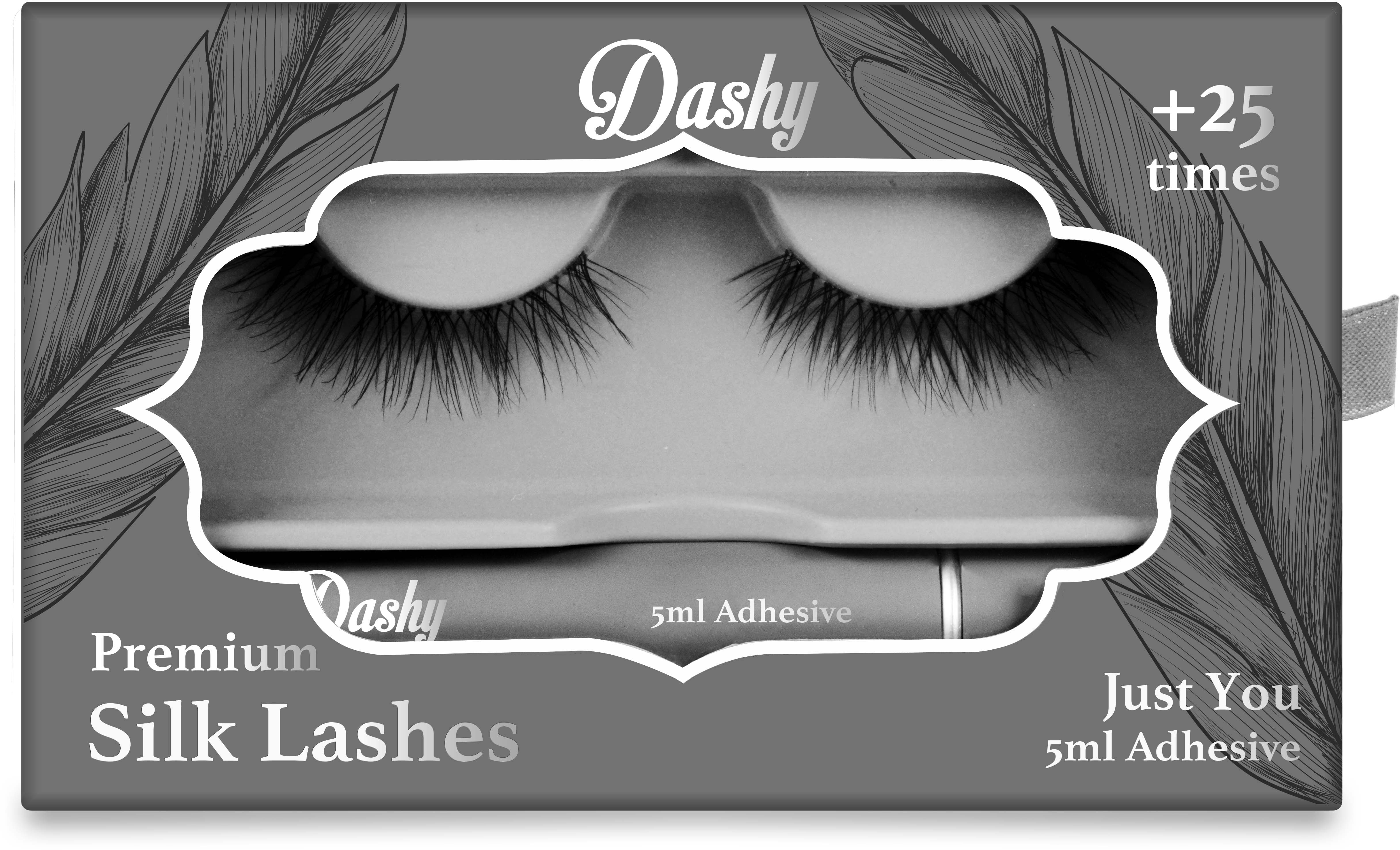 Dashy - Premium Silk Lashes + 5 ml Adhesive Just You - Skjønnhet