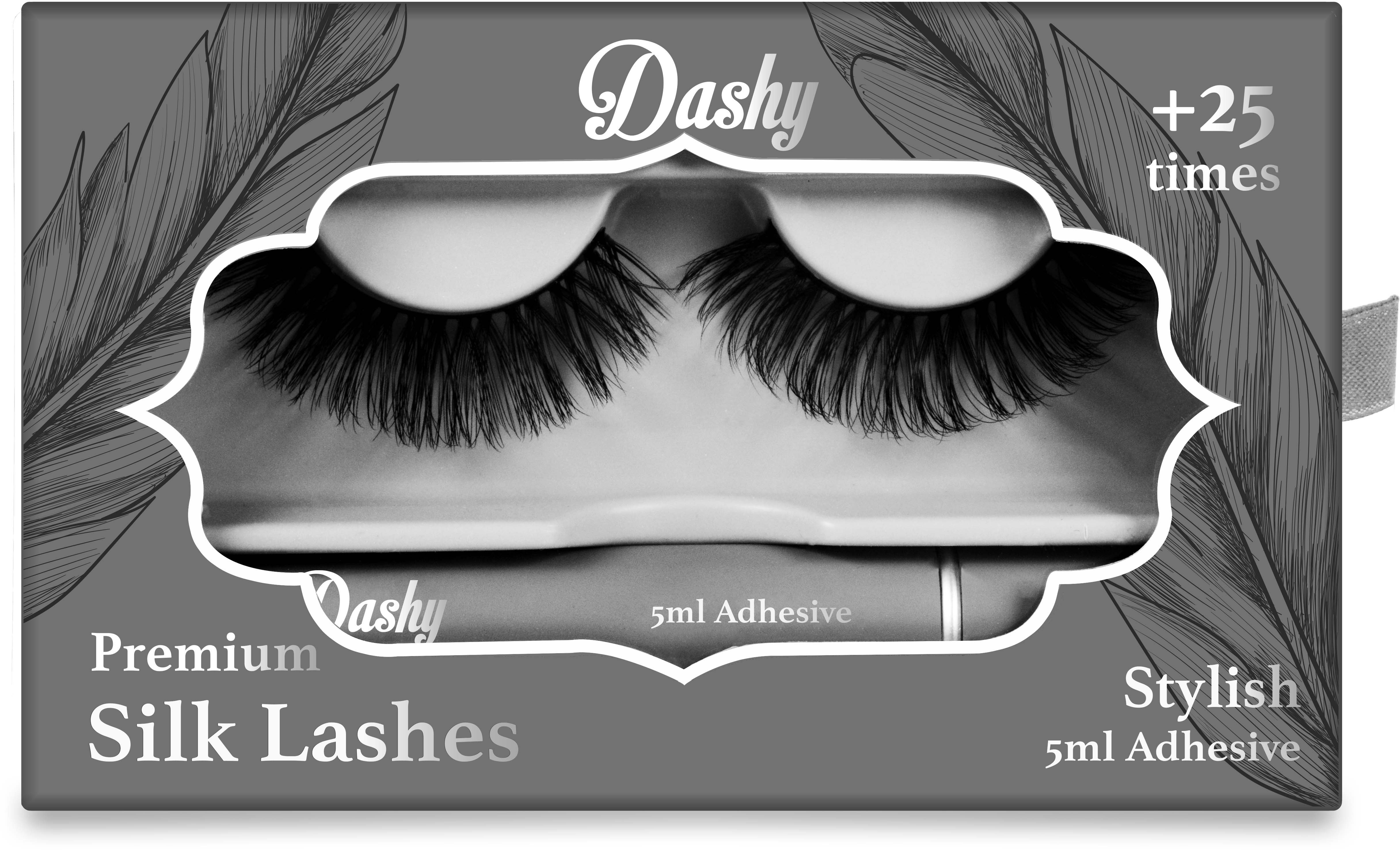 Dashy - Premium Silk Lashes + 5 ml Adhesive Stylish - Skjønnhet