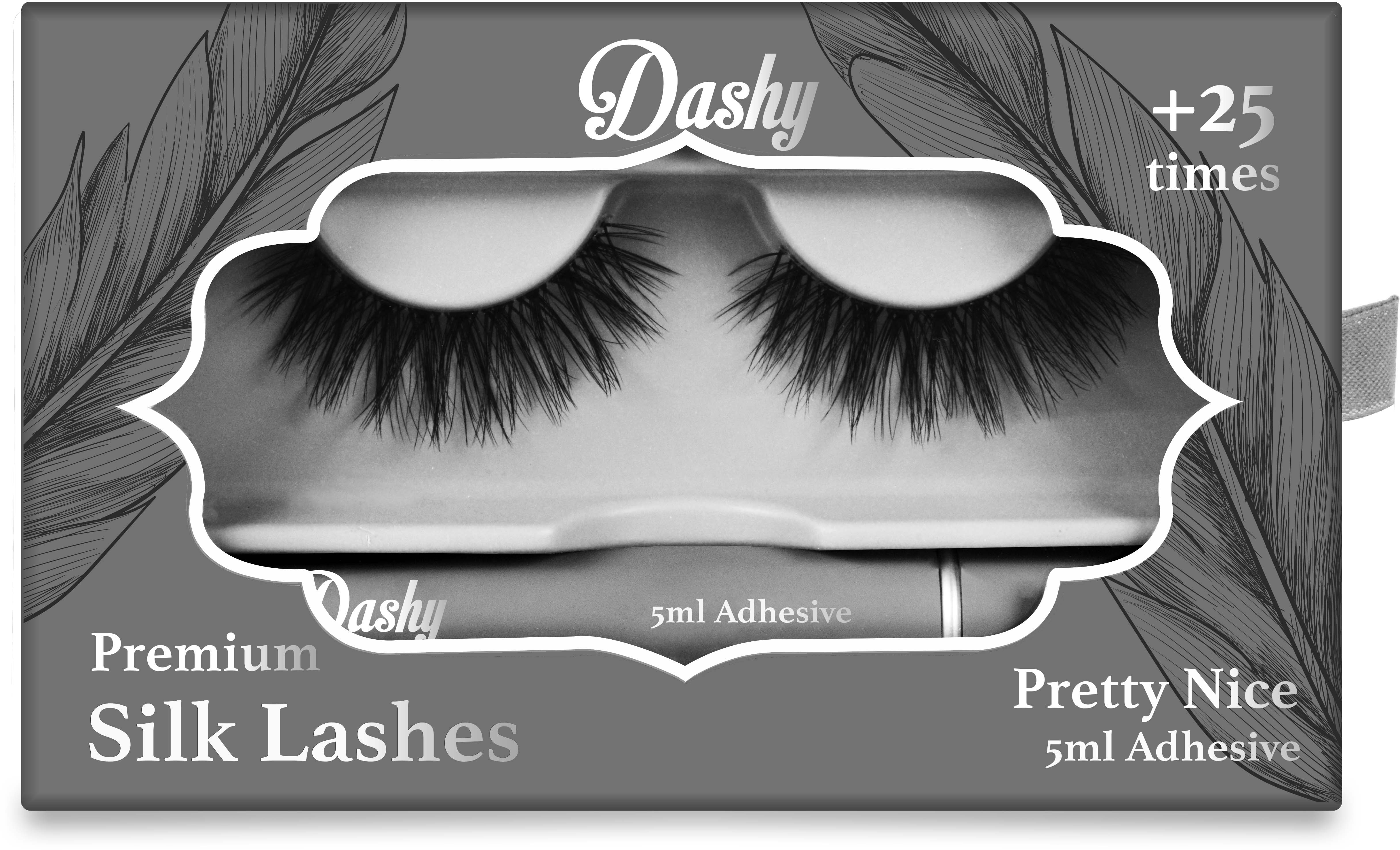 Dashy - Premium Silk Lashes + 5 ml Adhesive Pretty Nice - Skjønnhet