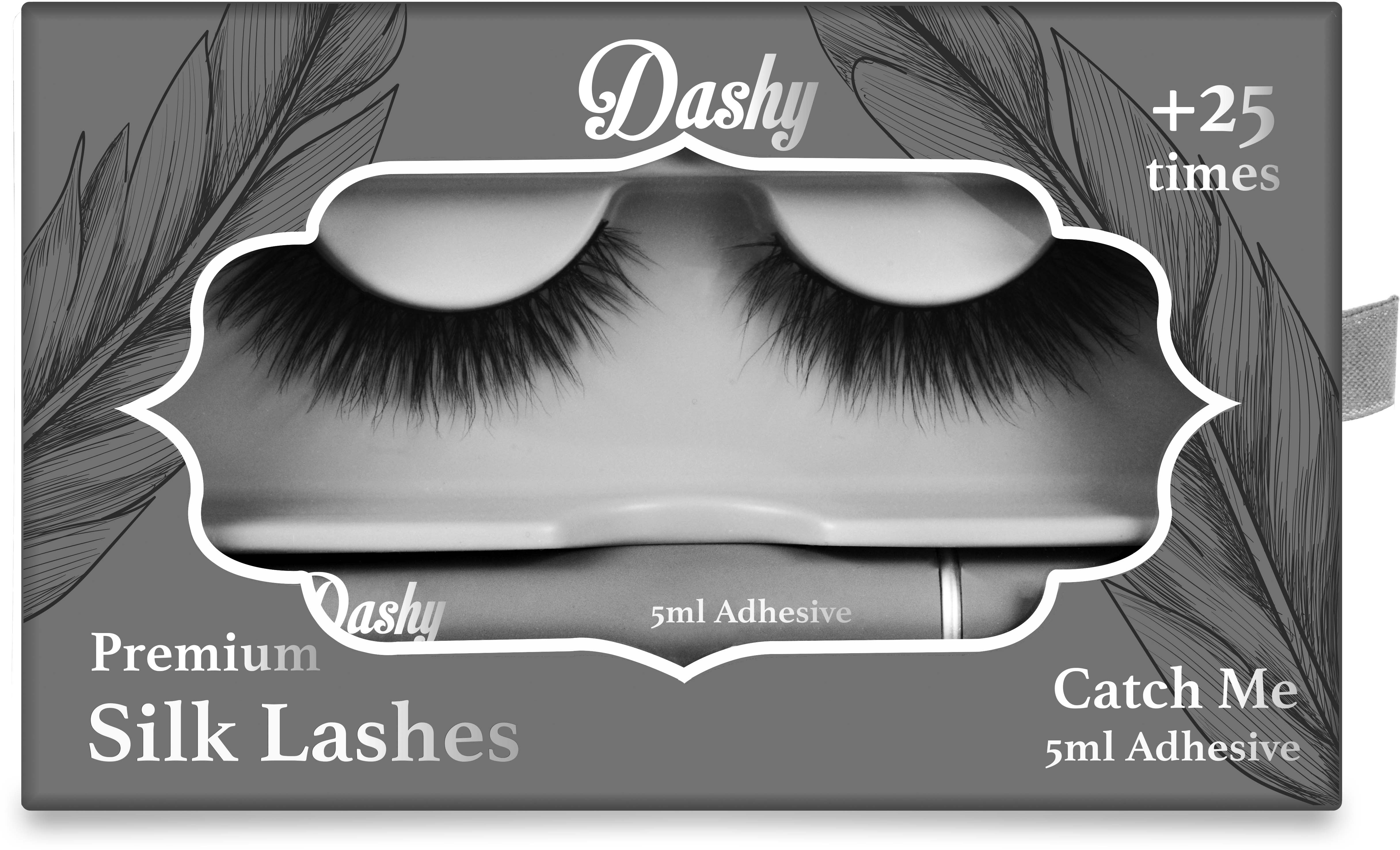 Dashy - Premium Silk Lashes + 5 ml Adhesive Catch Me - Skjønnhet
