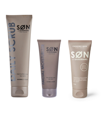 Barberians Copenhagen - SØN of Barberians Daglig Scrub 100 ml + Barberians Copenhagen - SØN of Barberians Ansigts Creme 75 ml + Barberians Copenhagen - SØN of Barberians Rense Maske 75 ml