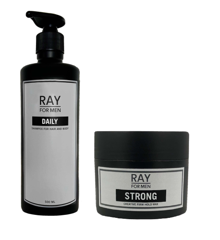 RAY FOR MEN - Daily Hair & Body shampoo 500 ml + RAY FOR MEN - Strong 100 ml