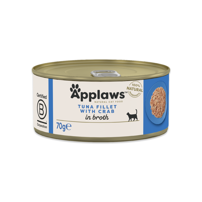 Applaws - 24 x Wet Cat Food 70 g - Tuna & Crab