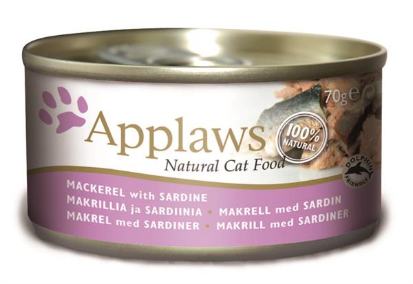 Applaws - 12 x Wet Cat Food 70 g - Makrel&Sardin