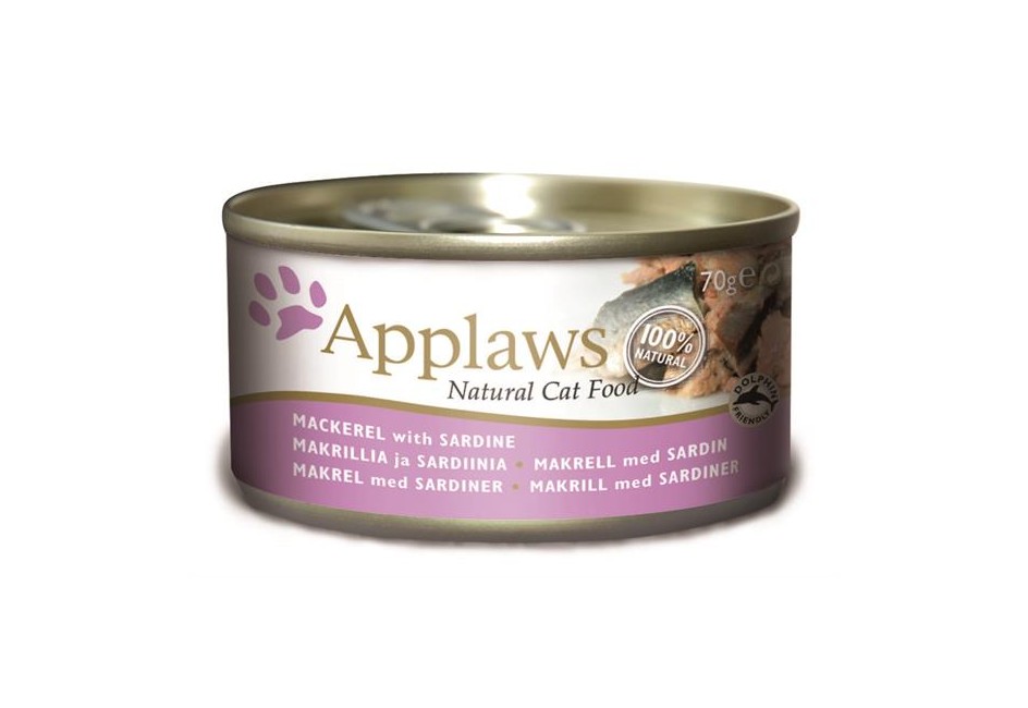 Applaws - 12 x Wet Cat Food 70 g - Makrel & Sardin
