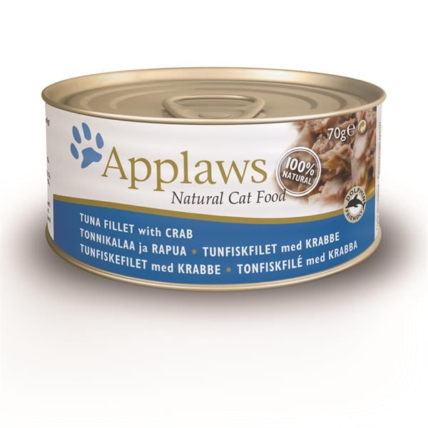 Applaws - 12 x Wet Cat Food 70 g - Tuna&Crab - Kjæledyr og utstyr