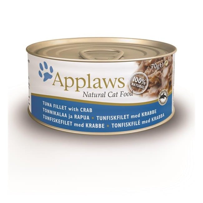 Applaws - 12 x Wet Cat Food 70 g - Tuna & Crab