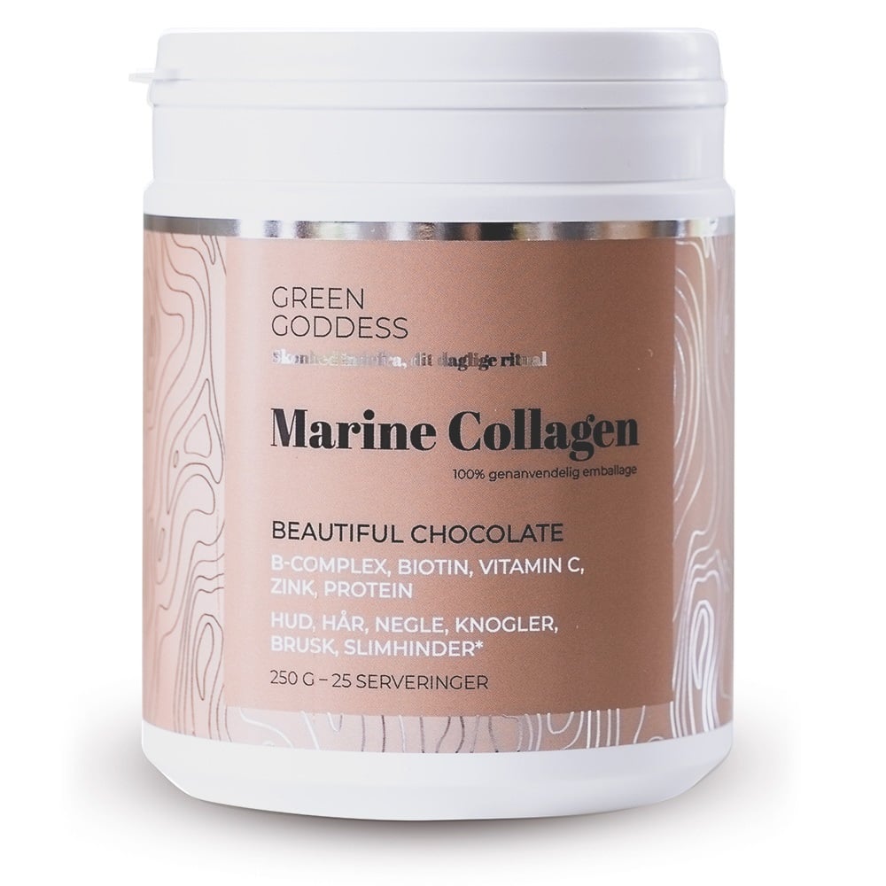 Green Goddess - Marine Collagen - Beautiful Chocolate incl. B-complex, vitamin C og zinc - 250 g - Helse og personlig pleie