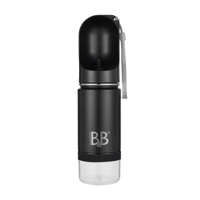 B&B - Luksus 3i1flaske - dobbeltsidet rustfri stål med godbids opbevaring