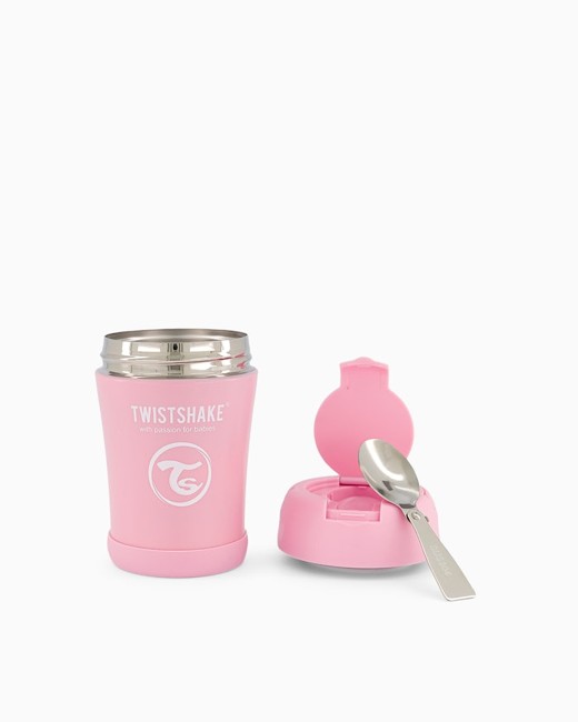 Twistshake Insulated Food Container 350ml Pastel Pink