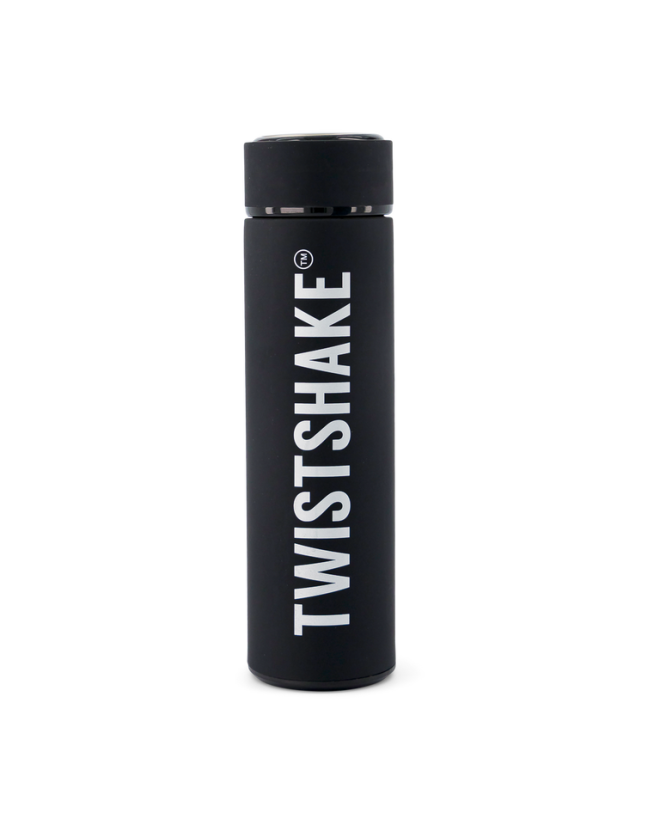 Twistshake - Hot or Cold Bottle Black 420 ml - Baby og barn