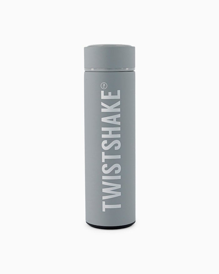 Twistshake - Hot or Cold Bottle Pastel Grey 420 ml - Baby og barn