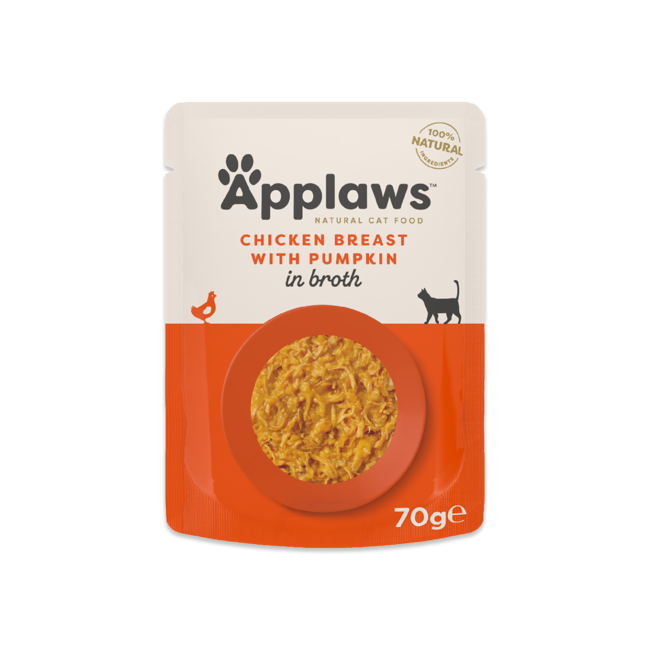 Applaws - 12 x Wet Cat Food 70 g pouch - Chicken & Pumpkin