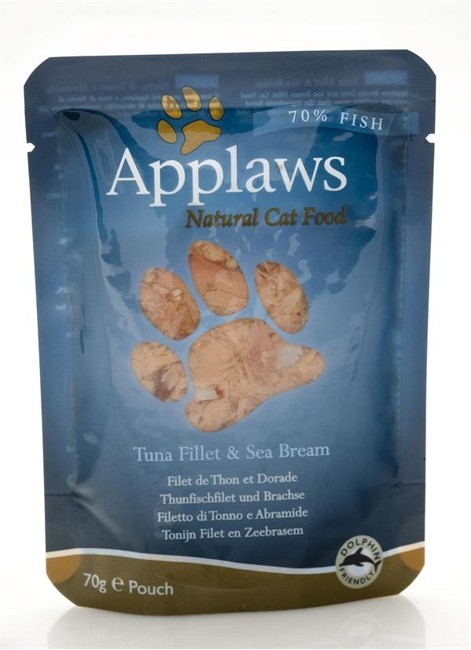 Applaws - 12 x Wet Cat Food 70 g pouch - Tuna & Sea Bream