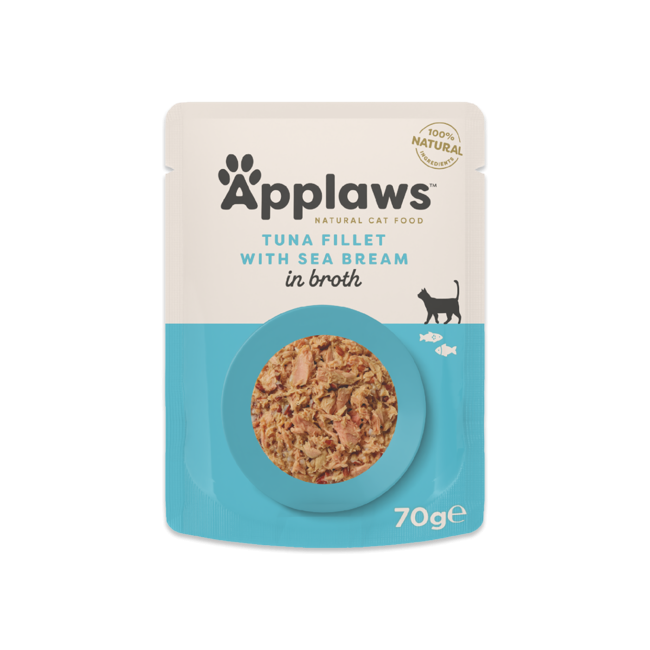 Applaws - 12 x Wet Cat Food 70 g pouch - Tuna & Sea Bream