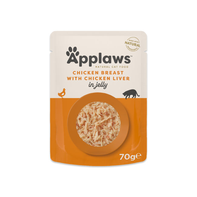 Applaws - 16 x Wet Cat Food 70 g Jelly pouch - Chicken & liver