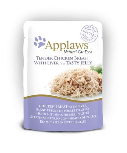 Applaws - 16 x Wet Cat Food 70 g Jelly pouch - Chicken&liver - Kjæledyr og utstyr