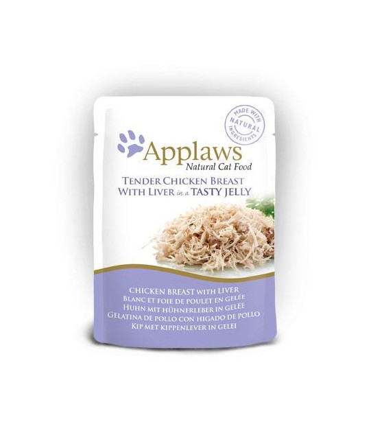 Applaws - 16 x Wet Cat Food 70 g Jelly pouch - Chicken & liver