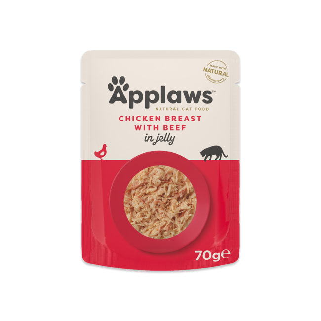 Applaws - 16 x Wet Cat Food 70 g Jelly pouch - Chicken & beef