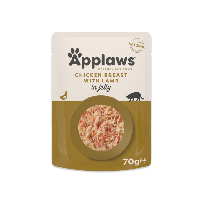 Applaws - 16 x Wet Cat Food 70 g Jelly pouch - Chicken & lamb