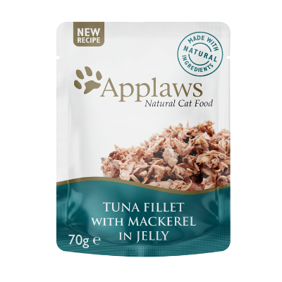 Applaws - 16 x Wet Cat Food 70 g Jelly pouch - Tuna Mackerel - Kjæledyr og utstyr