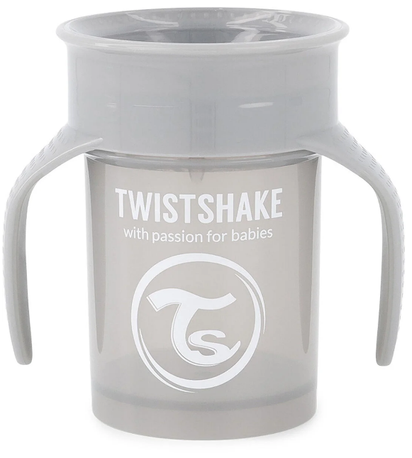 Twistshake - 360 Cup 6+m Pastel Grey - Baby og barn