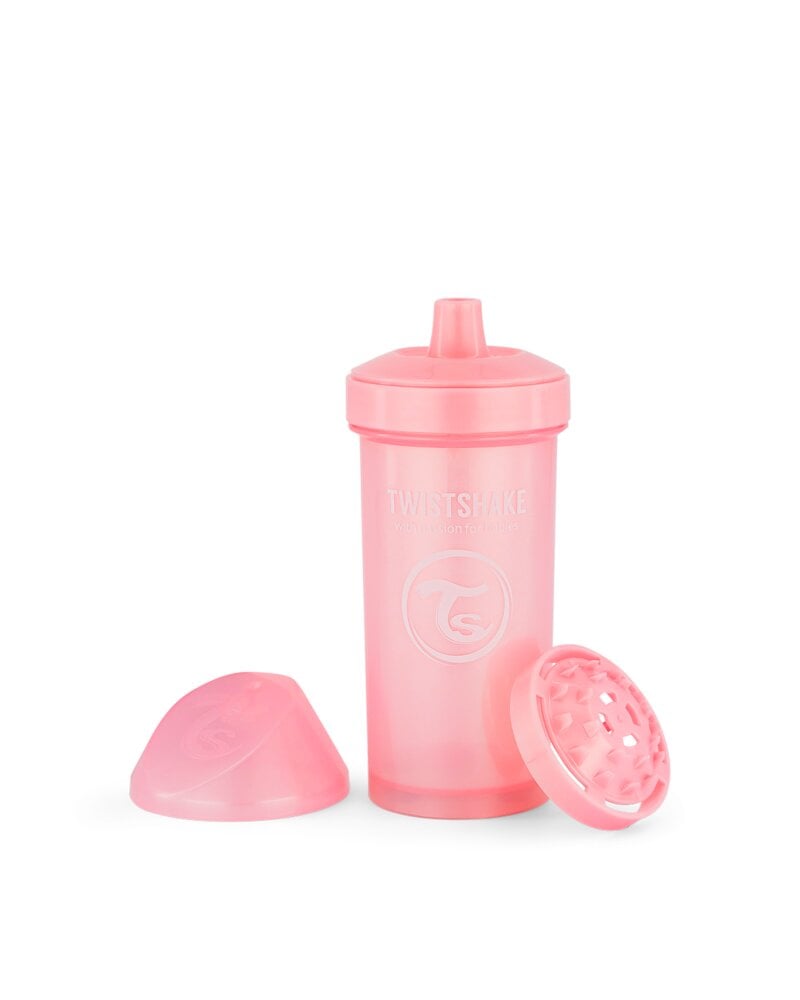 Twistshake - Kid Cup 12+m Pastel Pink 360 ml - Baby og barn