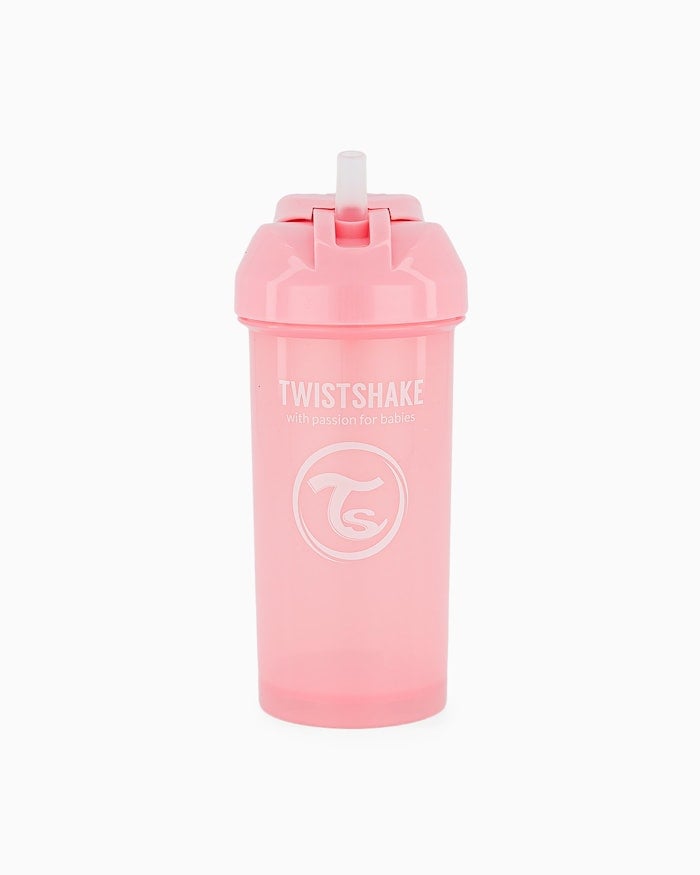 Twistshake - Straw Cup 6+m 360 ml Pastel Pink - Baby og barn