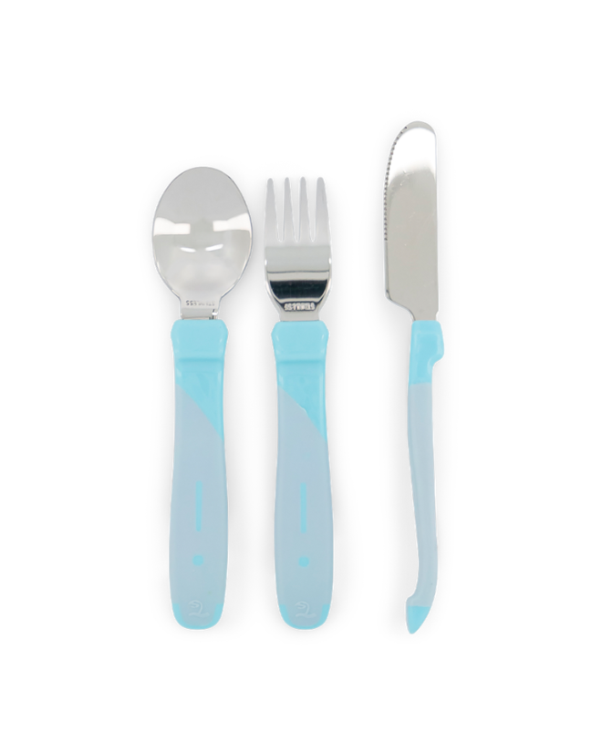 Twistshake - Learn Cutlery Stainless Steel 12+m Pastel Blue