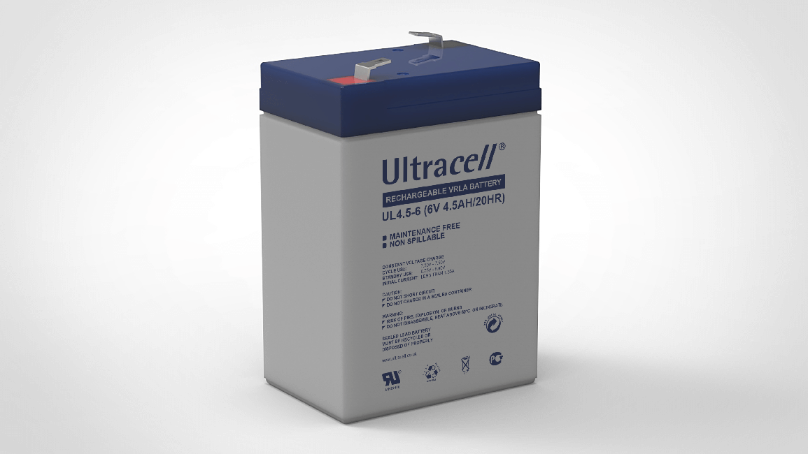 Ultracell - Batteri 6V/4,5 aH