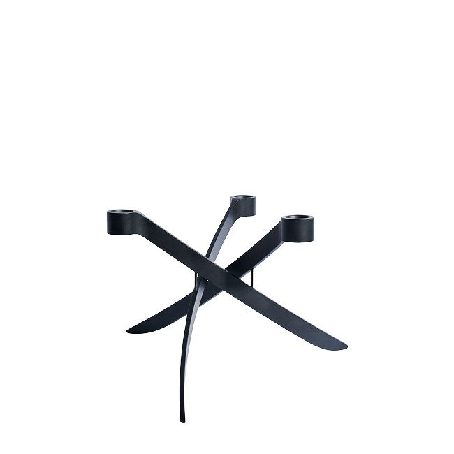 Uyuni - Lightarch taper mini candle holder 3'arm - Matte Black (UL-30258)
