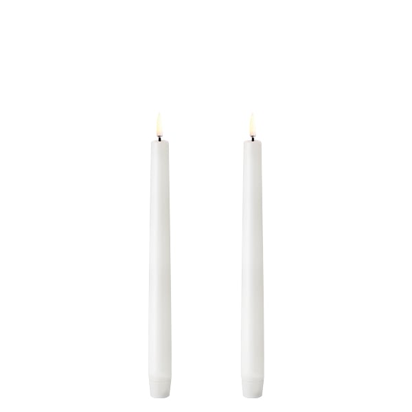 Uyuni - LED taper lys / 2-pak - Nordic white - 2,3x25 cm