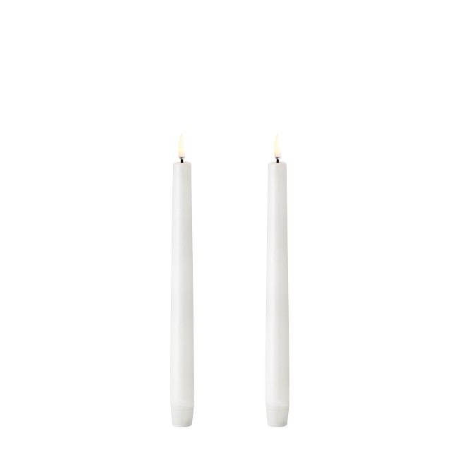 Uyuni - LED taper lys / 2-pak - Nordic white - 2,3x25 cm