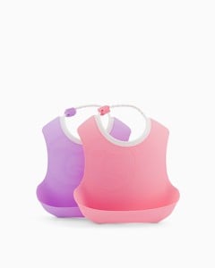 Twistshake - Bib 4+m Pastel Pink /Purple 2-pack