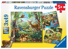 Ravensburger - Forest/Zoo/Dom.Animals - 3x49p - 09265