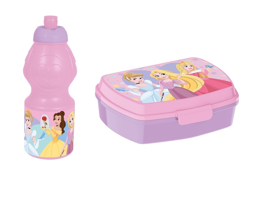 Stor - Lunch Box & Water Bottle - Disney Princess