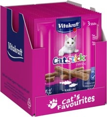 Vitakraft - Cat treats - 20 x Cat Stick® with cod and coalfish x 3 sticks - 18g (bundle)