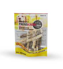 Faunakram - Snack Rawhide Stick with Fishskin Wrap 300 g. - (10808-70)
