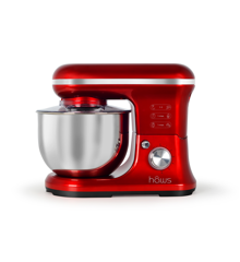 Hâws - Kitchen Machine, 5 Liters Bowl, 6 Speeds, 3 hooks, Red, 1200W