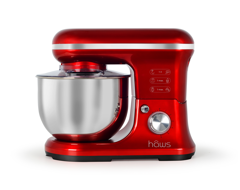 Hâws - Kitchen Machine, 5 Liters Bowl, 6 Speeds, 3 hooks, Red, 1200W