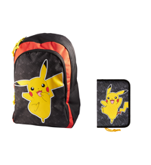 Euromic - Pokemon - Extra Large Backpack (22L) + Pencil Case - Black